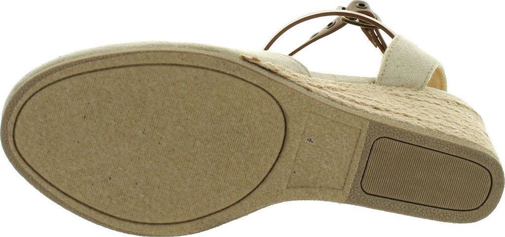 Soda Womens Request Closed Toe Espadrille Wedge Sandal In Natural Tan Linen