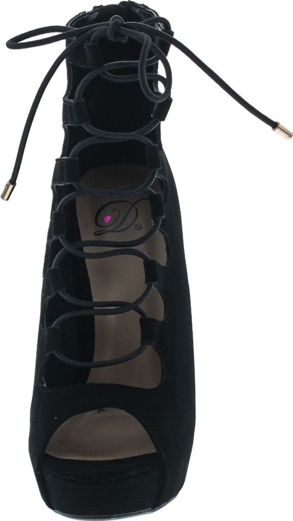 Delicious Shoppy Patron Women's Platform Lace Up Heels