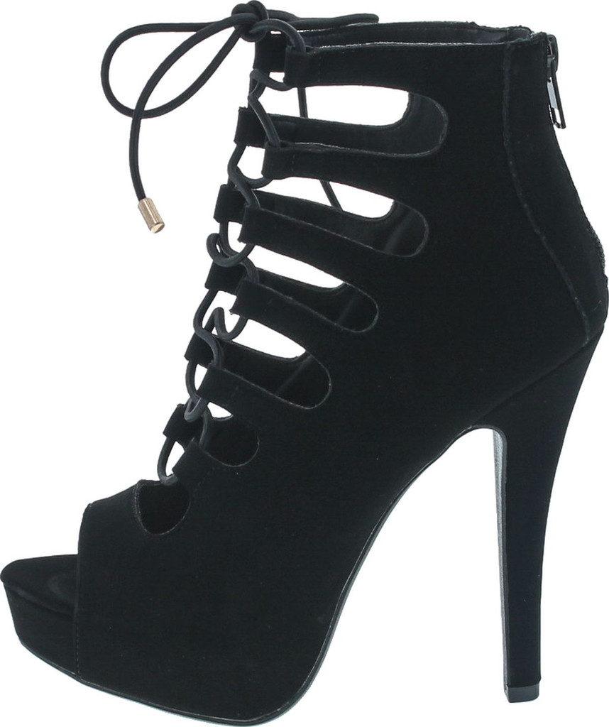 womens black lace up pumps