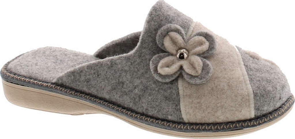 Sc Home Collection Womens 12217 Natural Wool Flower Cozy House Slippers Made In Europe