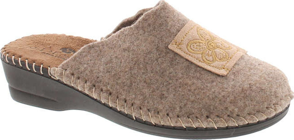 Sc Home Collection Womens 15217 Natural Wool Hippie Flower Cozy House Slippers Made In Europe