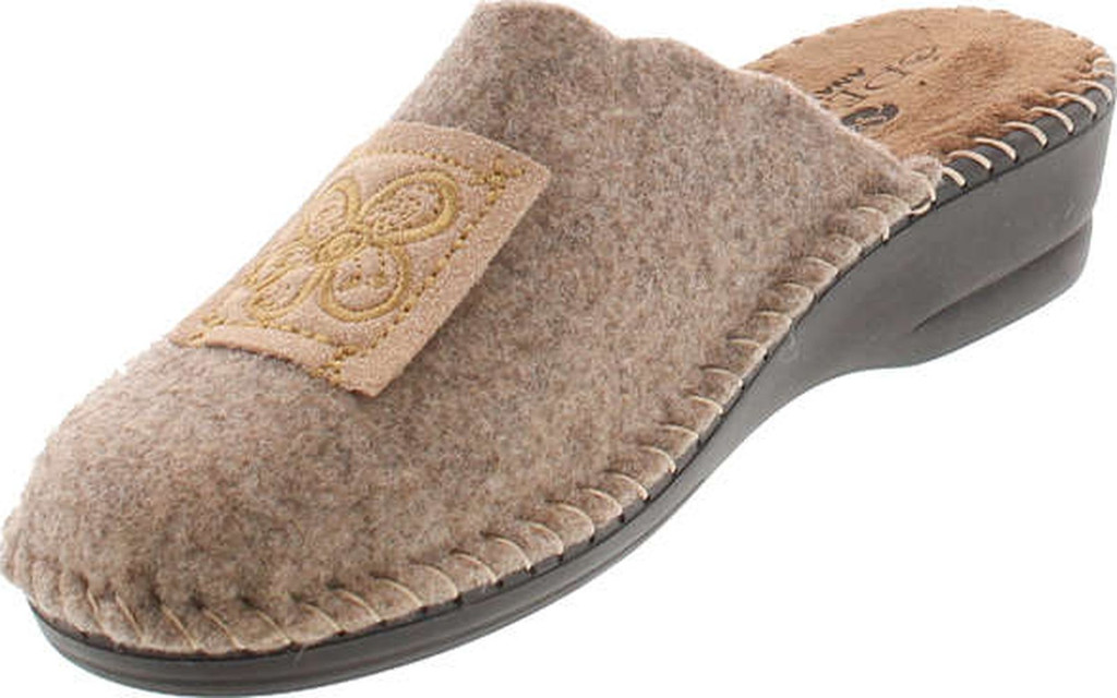 Sc Home Collection Womens 15217 Natural Wool Hippie Flower Cozy House Slippers Made In Europe