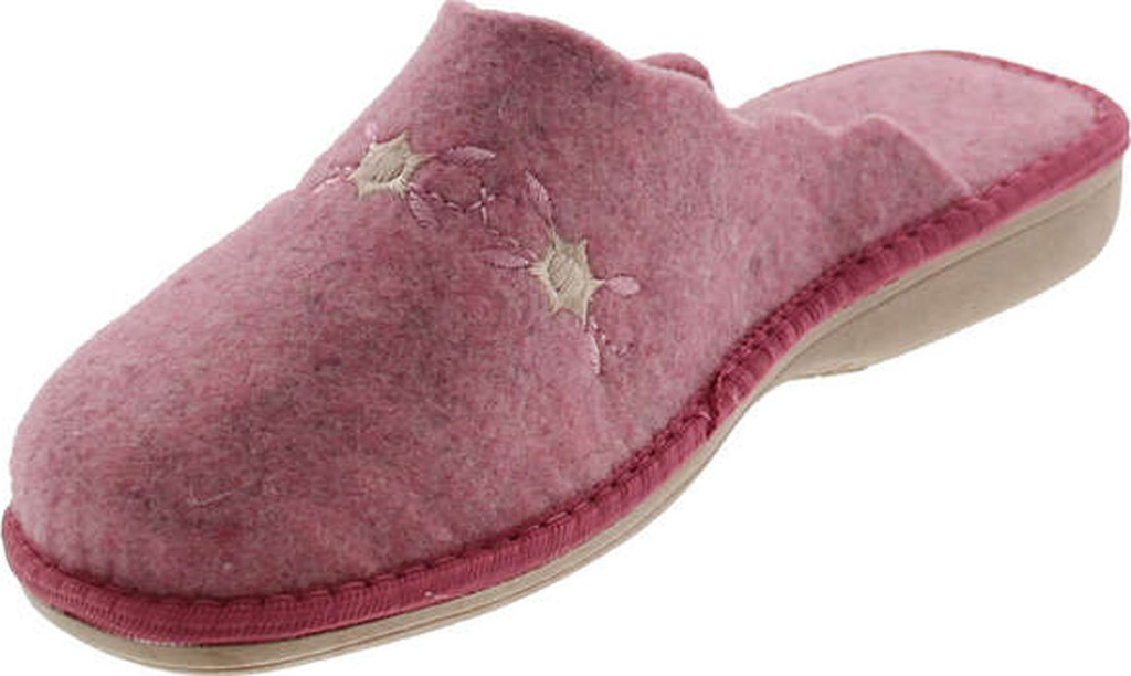 Sc Home Collection Womens 12317 Natural Wool Embroidered Cozy House Slippers Made In Europe