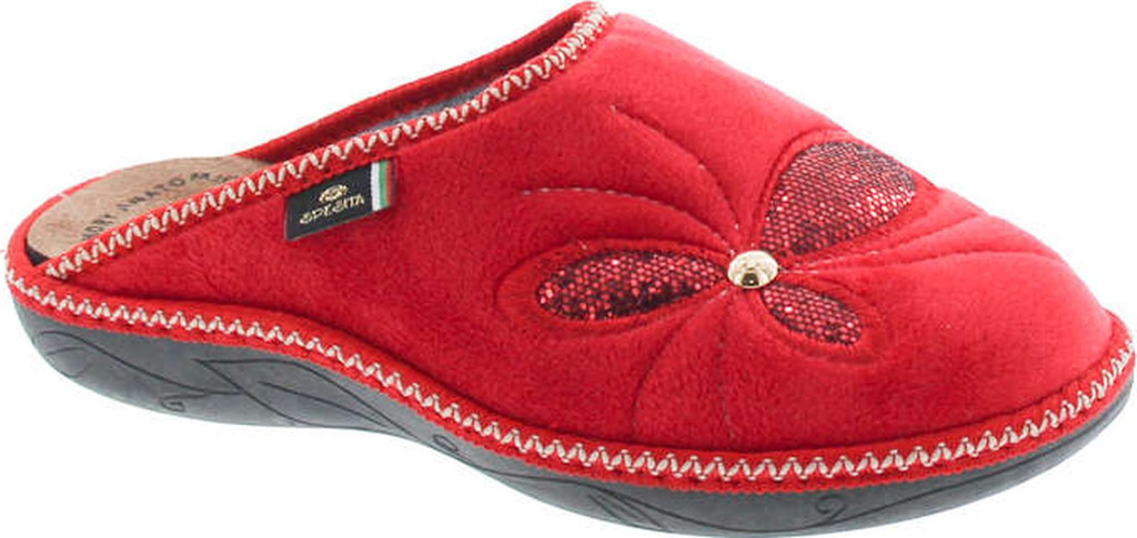 Sc Home Collection Womens 13117 Plush Embroidered Cozy House Slippers Made In Europe