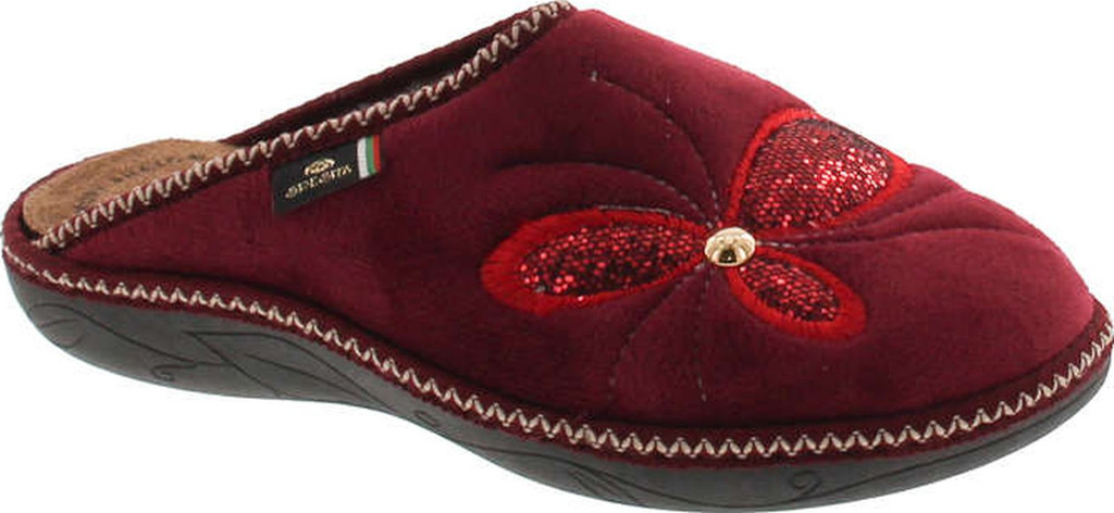 Sc Home Collection Womens 13117 Plush Embroidered Cozy House Slippers Made In Europe