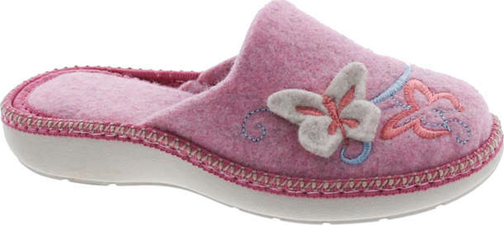 Sc Home Collection Girls 18317 Natural Wool Butterly Embroidered House Slippers Made In Europe