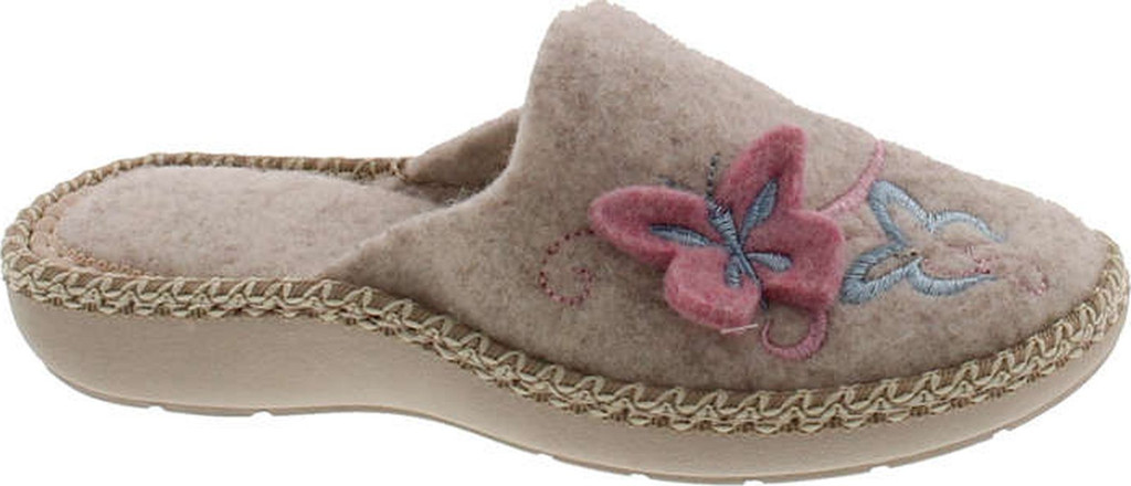 Sc Home Collection Girls 18317 Natural Wool Butterly Embroidered House Slippers Made In Europe