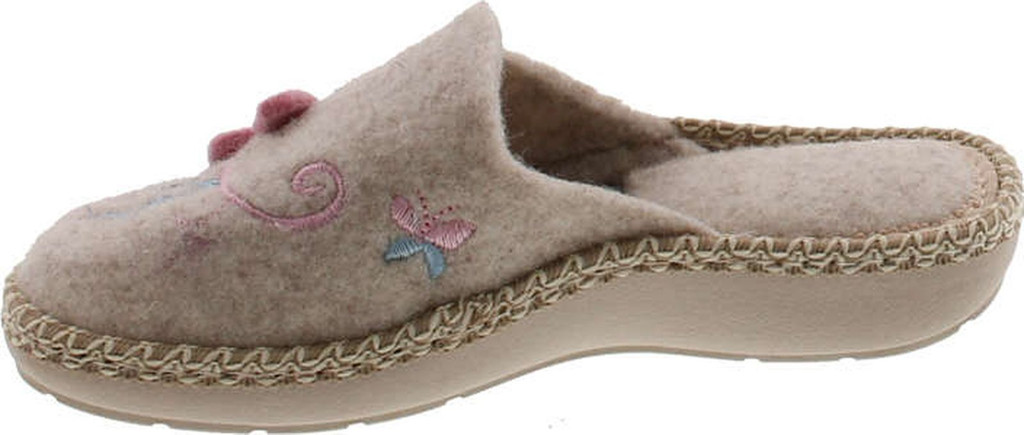 Sc Home Collection Girls 18317 Natural Wool Butterly Embroidered House Slippers Made In Europe