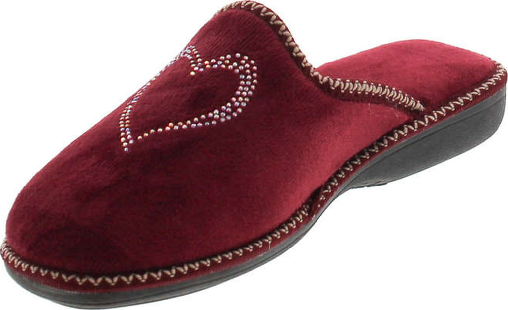 Sc Home Collection Womens 12517 Plush Heart Cozy House Slippers Made In Europe