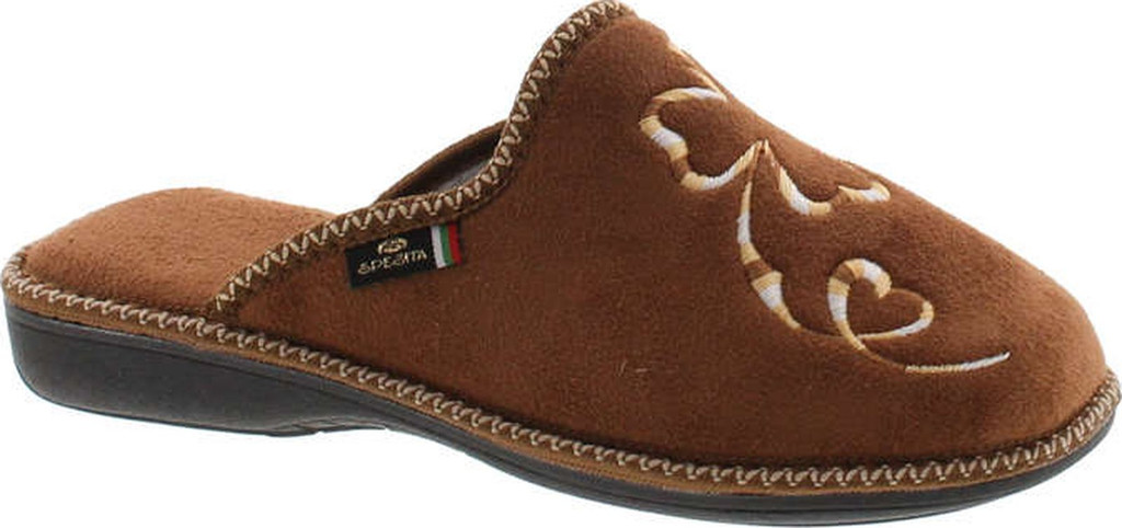 Sc Home Collection Womens 14117 Plush Embroidered House Slippers Made In Europe