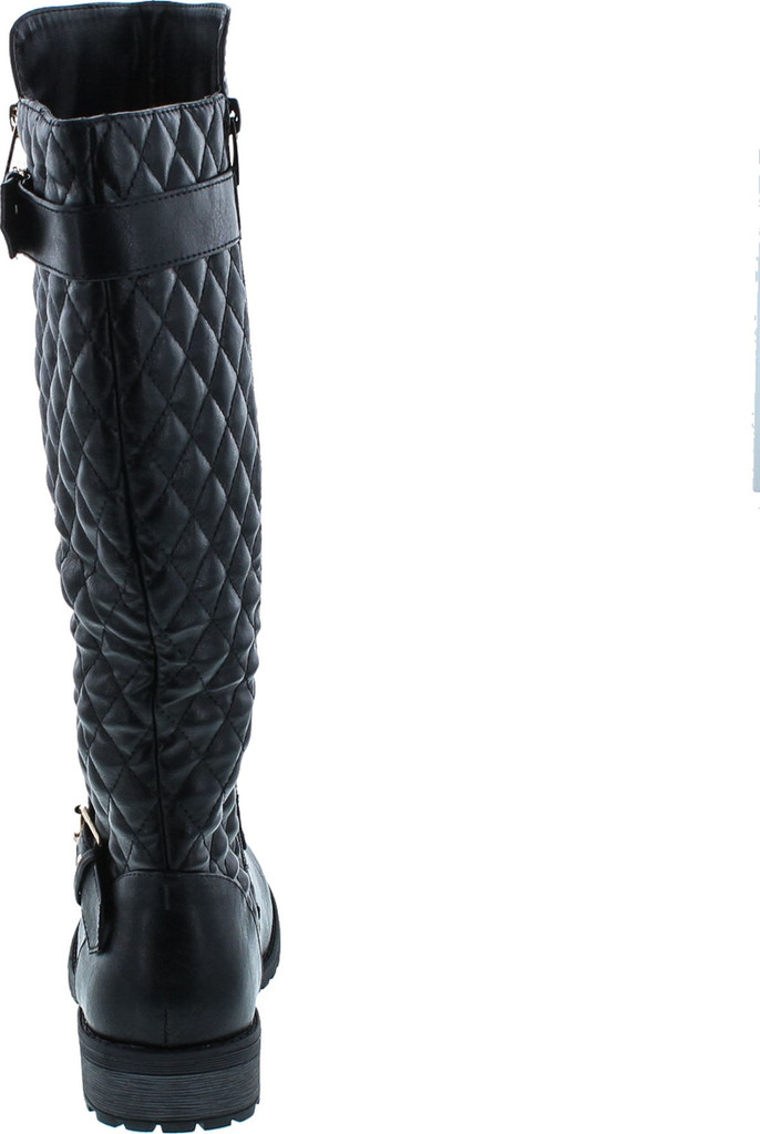 Forever Link Women's Mango-21 Quilted Zipper Accent Riding Boots