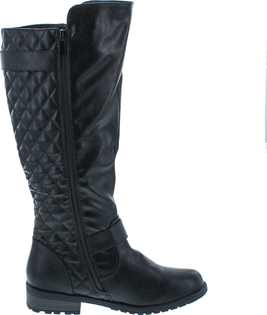Forever Link Women's Mango-21 Quilted Zipper Accent Riding Boots