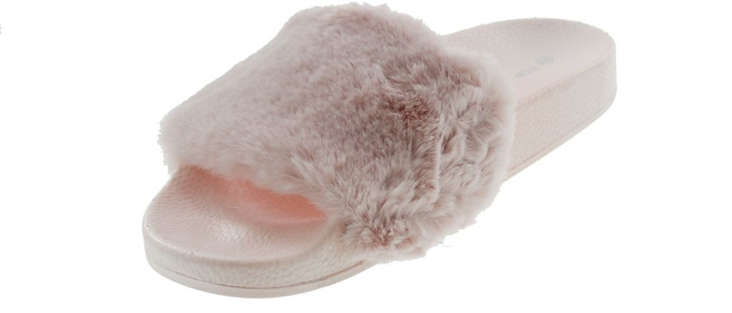 Pillow 1 Women Faux Fur Softy Slip On Slider Sandals