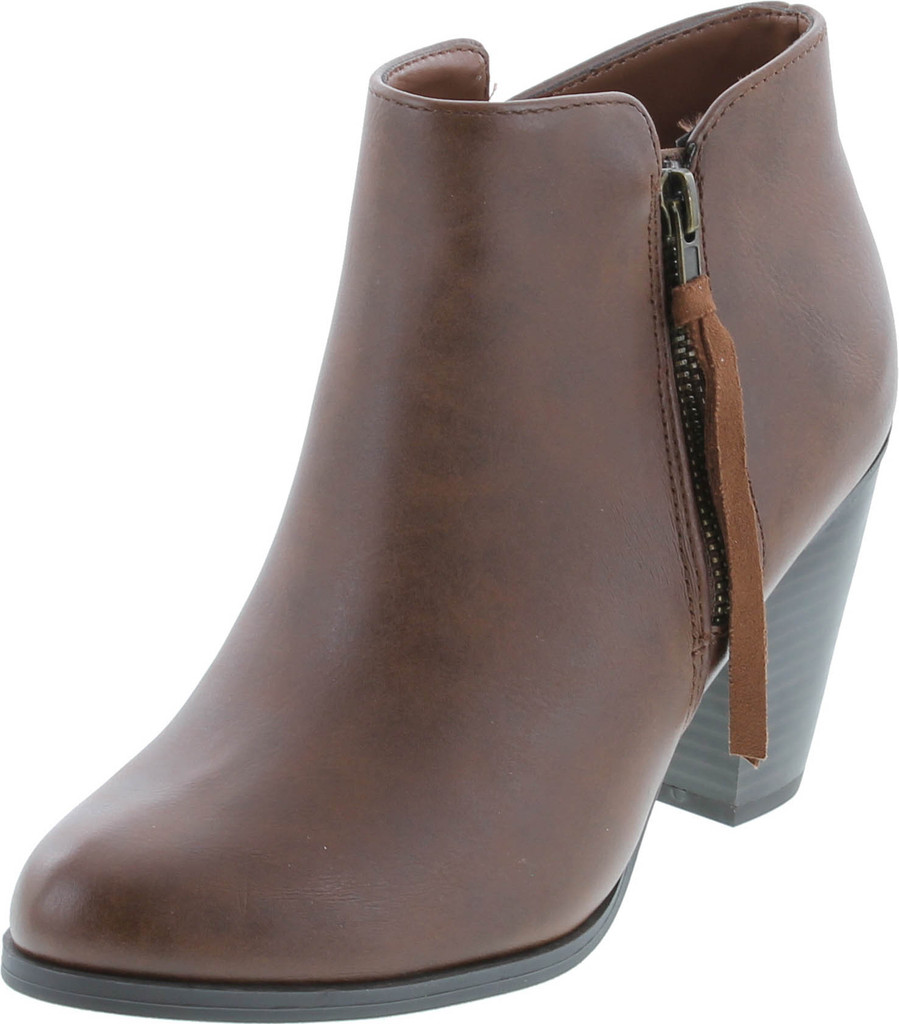 Soda Women's Ages Tassel Zip Chunky Heel Bootie