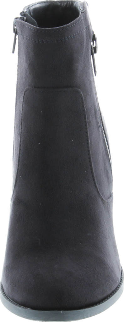 Soda Women's Bunty Faux Suede Cowboy Stacked Heels Ankle Booties With Side Accents