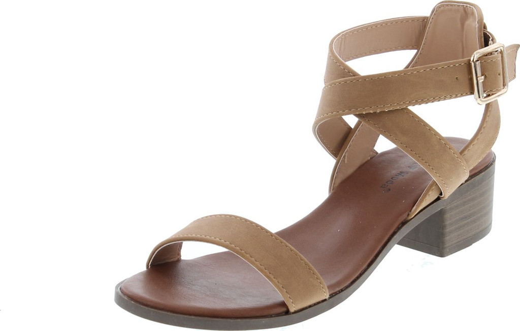 Top Moda Vision-75 Women's Ankle Wrap Adjustable Buckle Stacked Chunky Heel Sandal