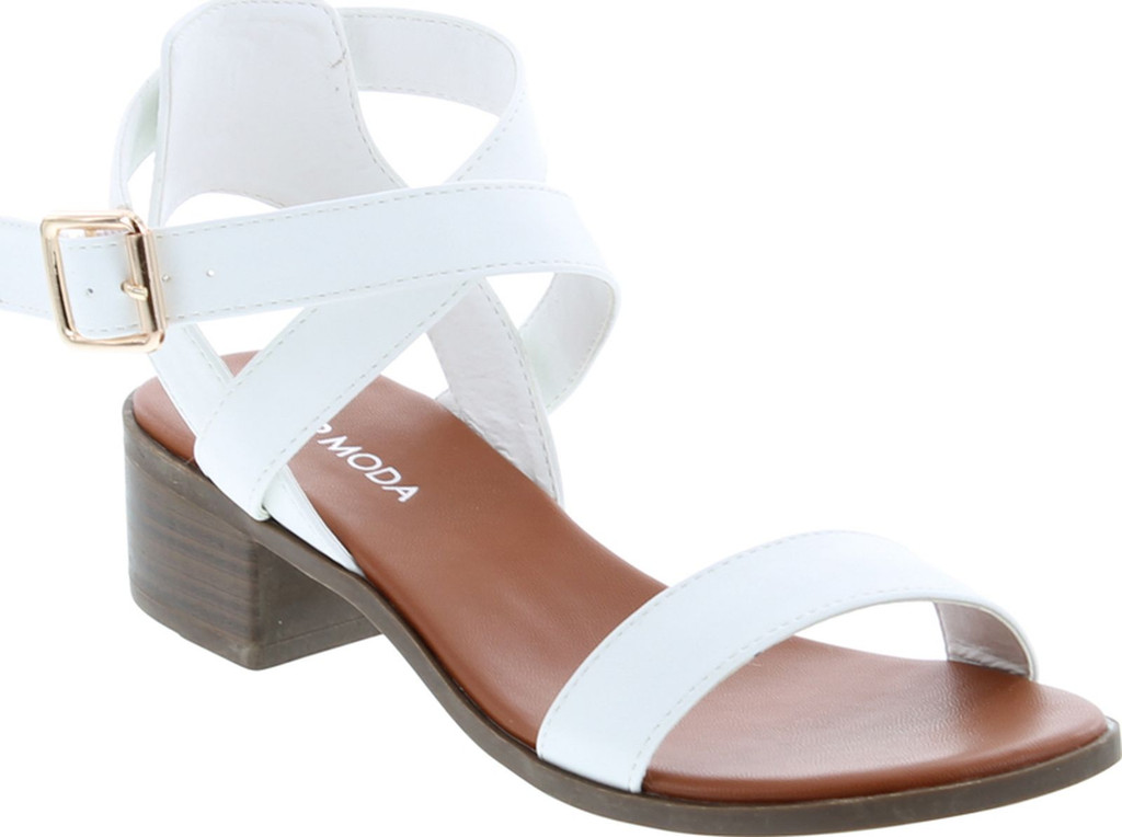 Top Moda Vision-75 Women's Ankle Wrap Adjustable Buckle Stacked Chunky Heel Sandal