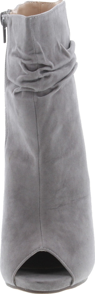 Chase & Chloe Ivy-1 Women's Ruched Zip High Stacked Heel Ankle Booties