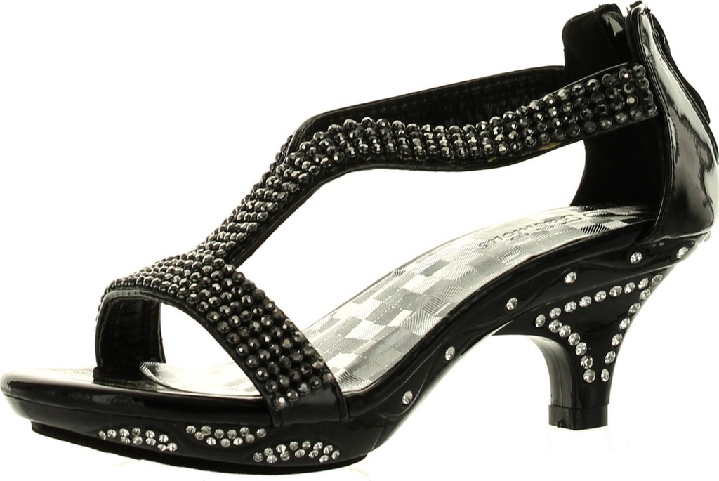 Fabulous Girls Lety-73K Fashion Rhinestone T-Strap Platform Dress Heel Sandals