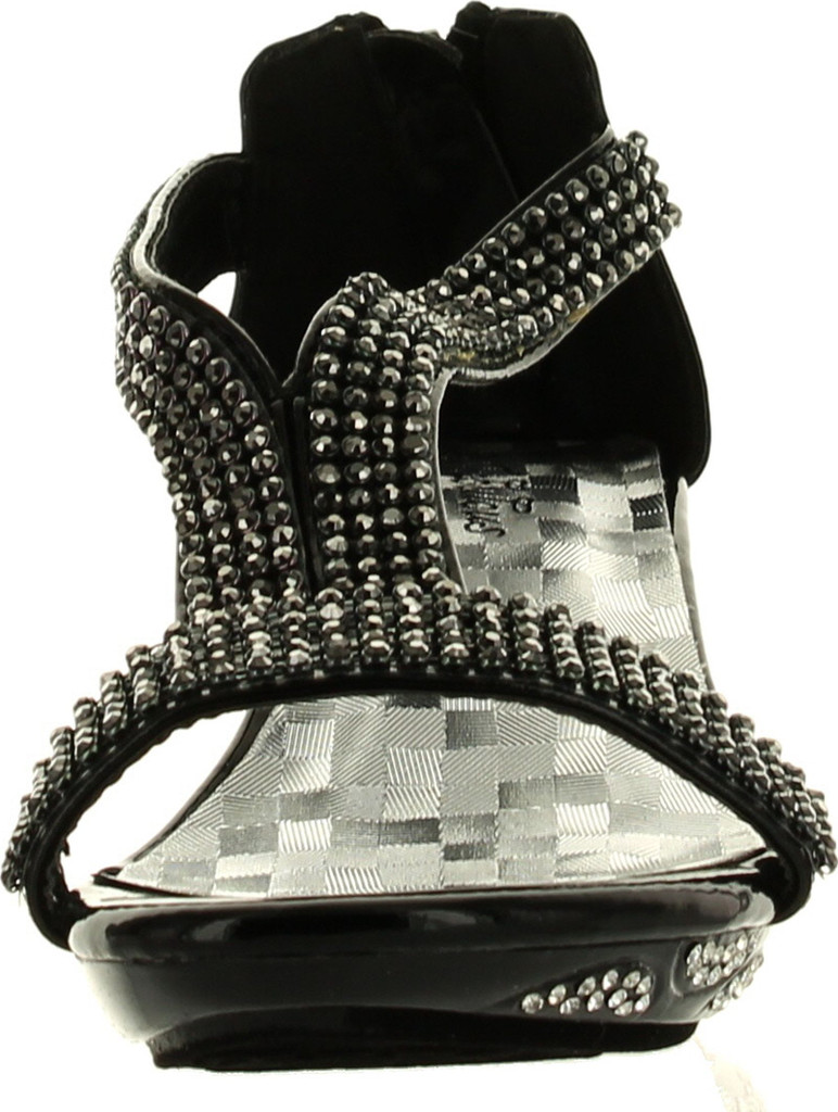 Fabulous Girls Lety-73K Fashion Rhinestone T-Strap Platform Dress Heel Sandals