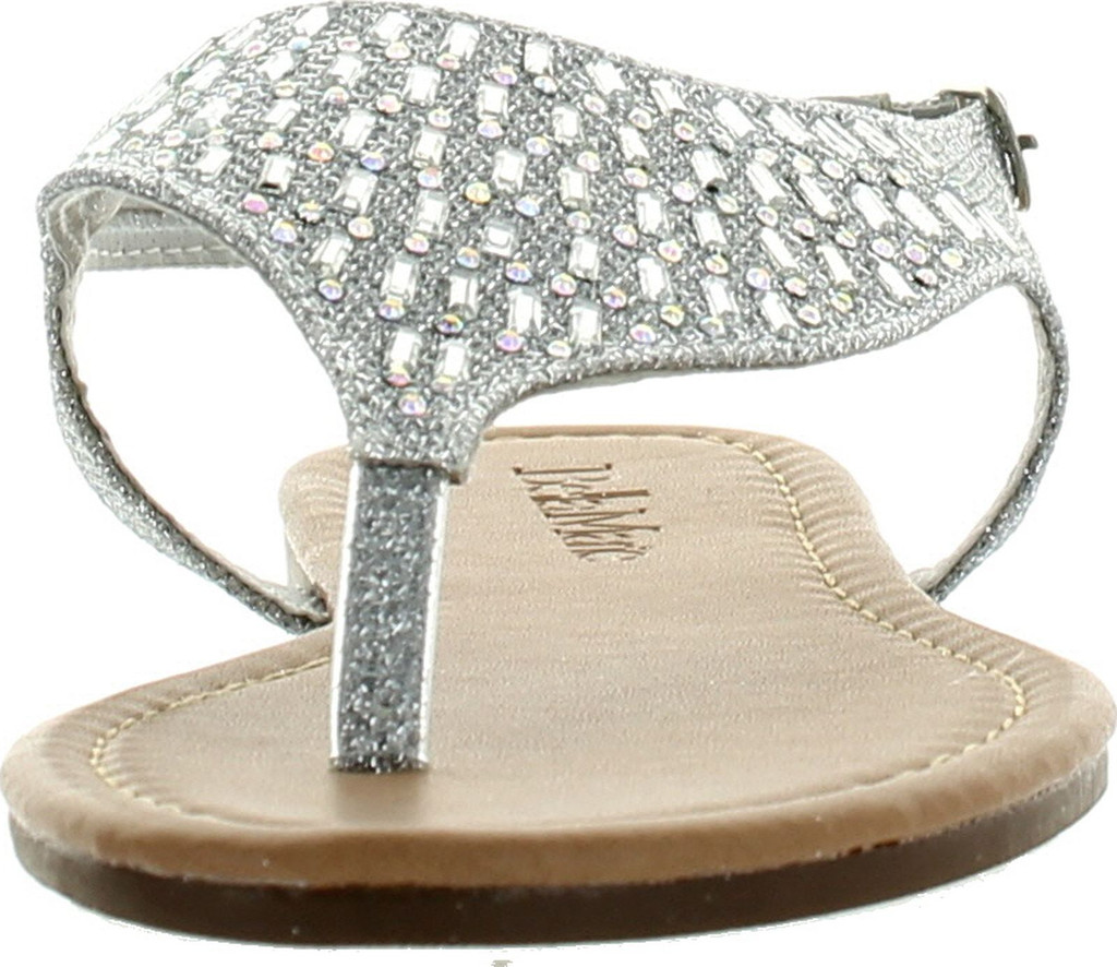 Bellamarie Womens Alice-7 Flat Rhinestone Thong Sandals