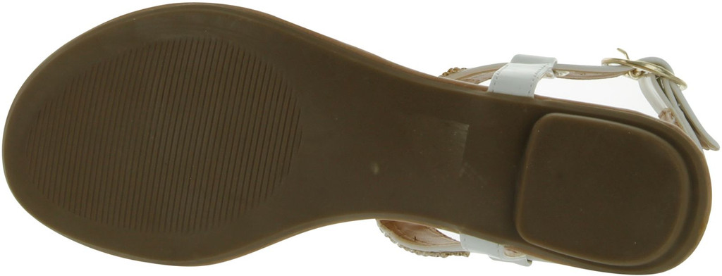 City Classified Women's Lynet Metallic Mesh T-Strap Thong Flat Slingback Sandal