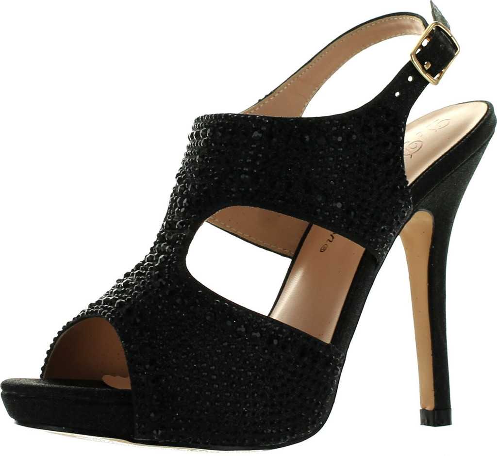 De Blossom Womens Yael-71 Stunning Glitzy Evening Party Heels Sandals Shoes