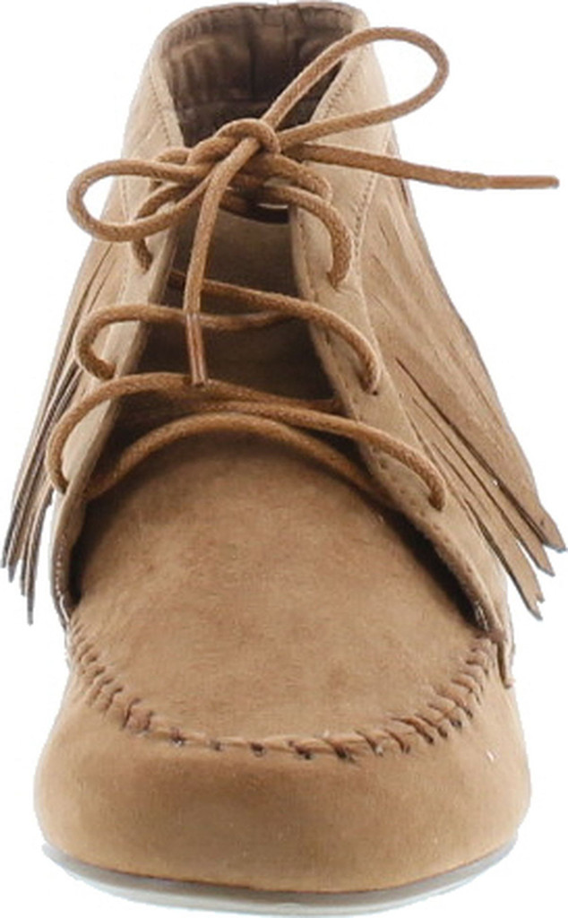 Bamboo Womens Circus-03 Fringe Moccasin Lace Up Fashion Bootie