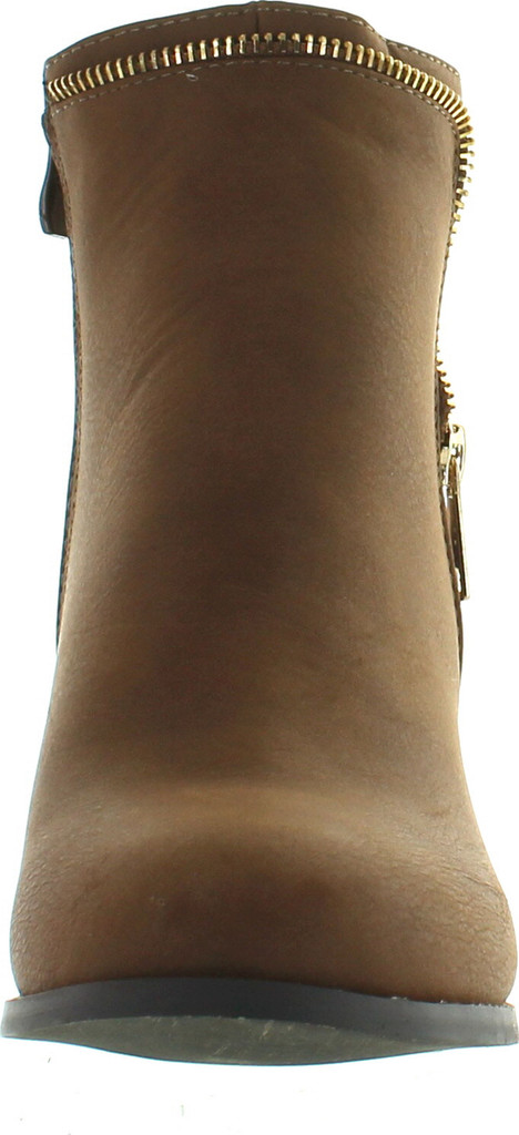 Top Moda Tail-4 Women's Zippper Trim Stacked Block Heel Ankle Booties