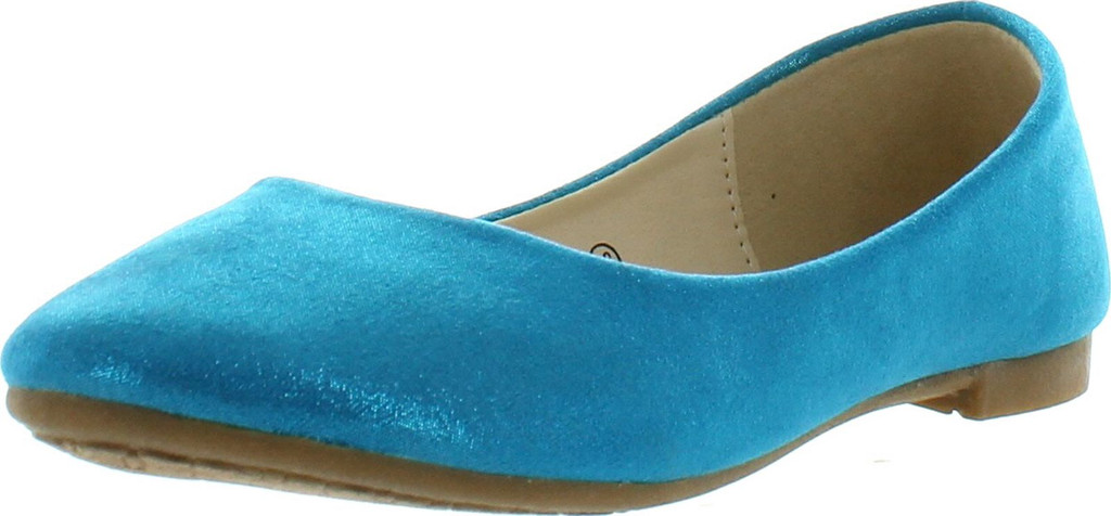 Bellamarie Dana-22K Girl Kids Dress Ballet Flat Slip On Comfortable Ballerina Synthetic Suede Shoes