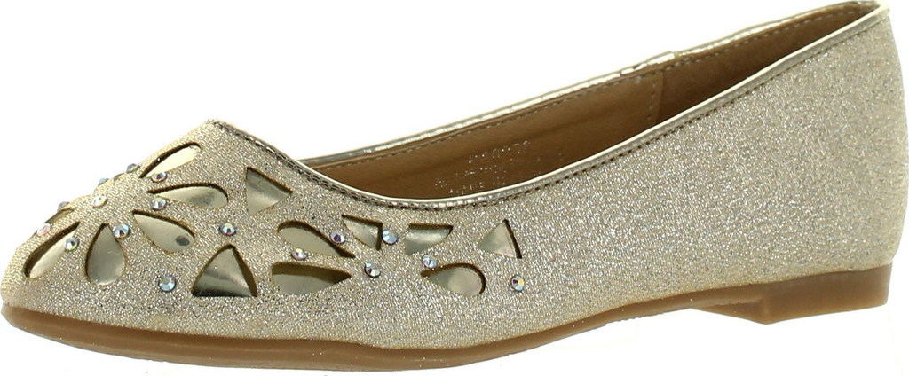 Lj-Adorababy Girls Ba0036 Dress Shoes With Perforation And Rhinestones