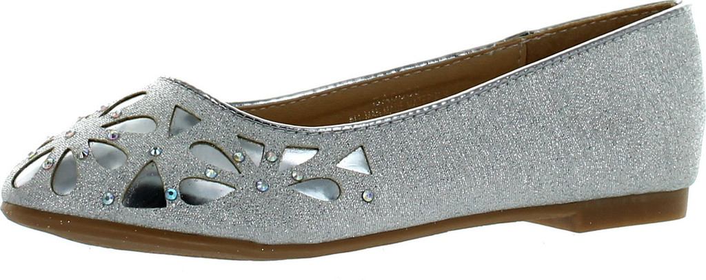 Lj-Adorababy Girls Ba0036 Dress Shoes With Perforation And Rhinestones