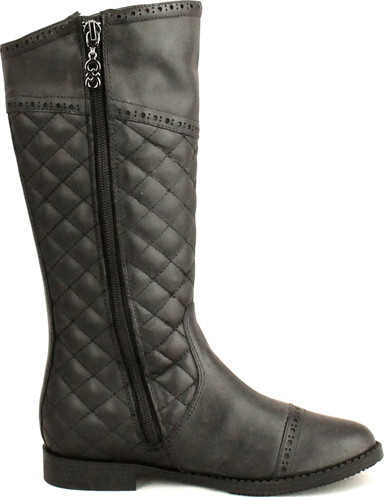 Cole Haan Girls Junior Nancy Quilted Equestrian Riding Fashion Boots