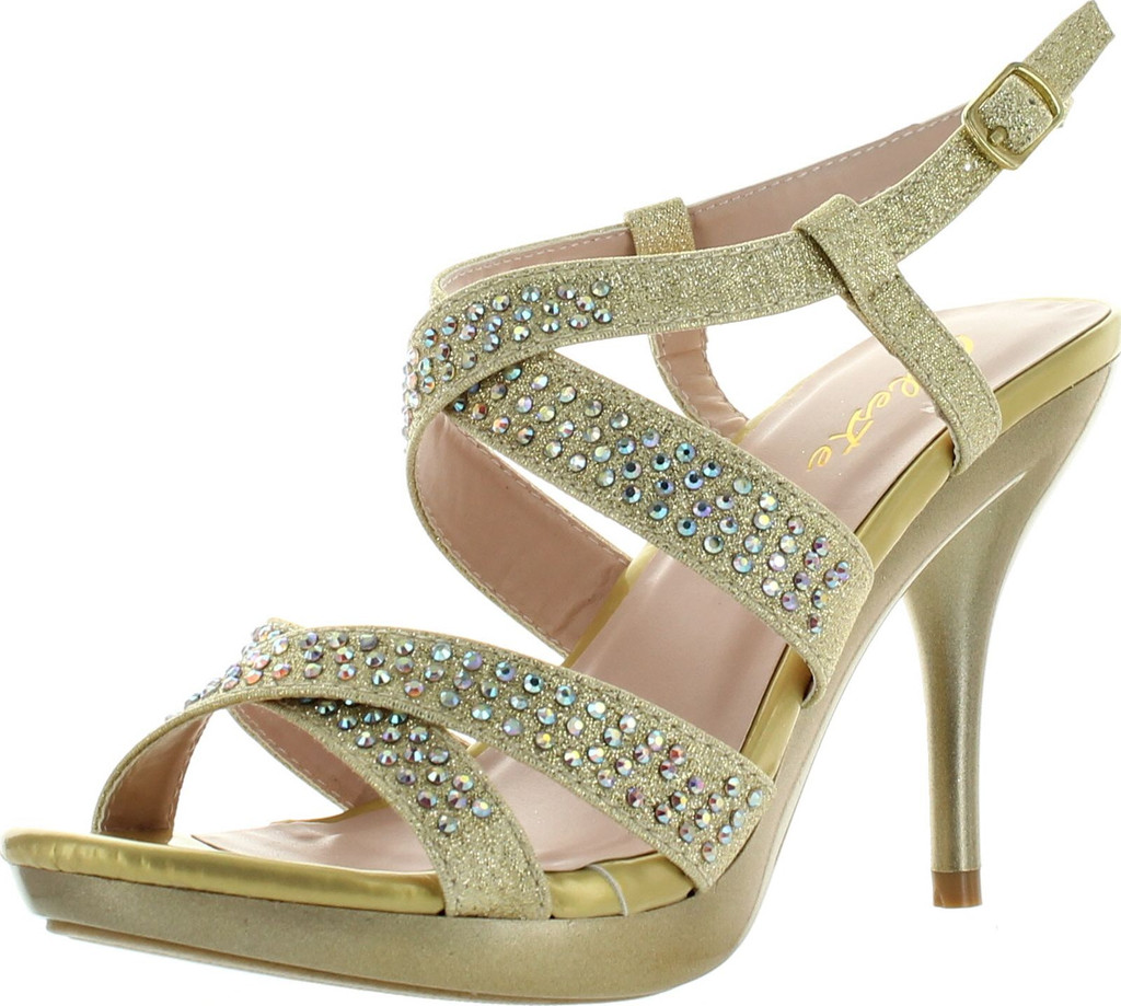 Celeste Womens Lynn-03 Strappy Dress Bridesmaid Prom Party Sandal Pumps