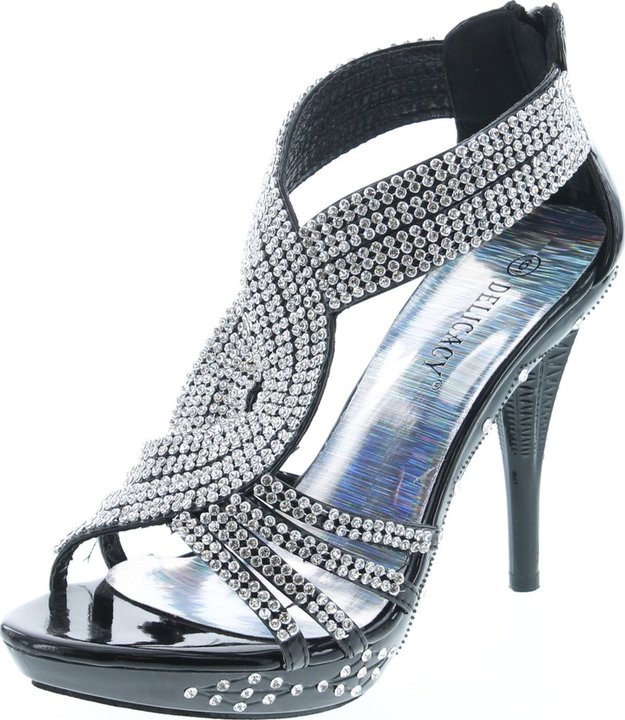 Delicacy 07 Womens Rhinestone Event Dress Sandals Gold