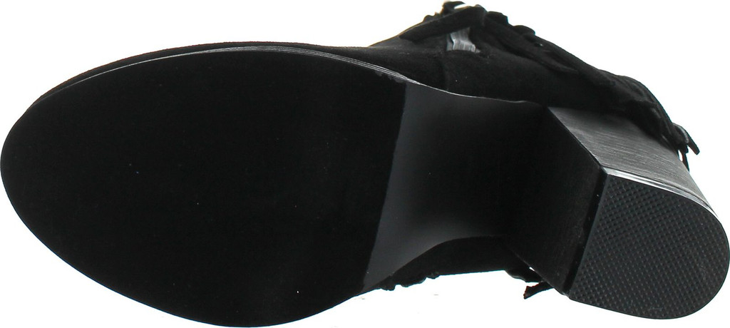 Static Footwear Women's Chunky Heel Fringe Zipper Closure Ankle Booties