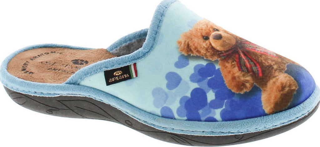 Sc Home Collection Womens 18017 Heart Teddy Cozy House Slippers Made In Europe