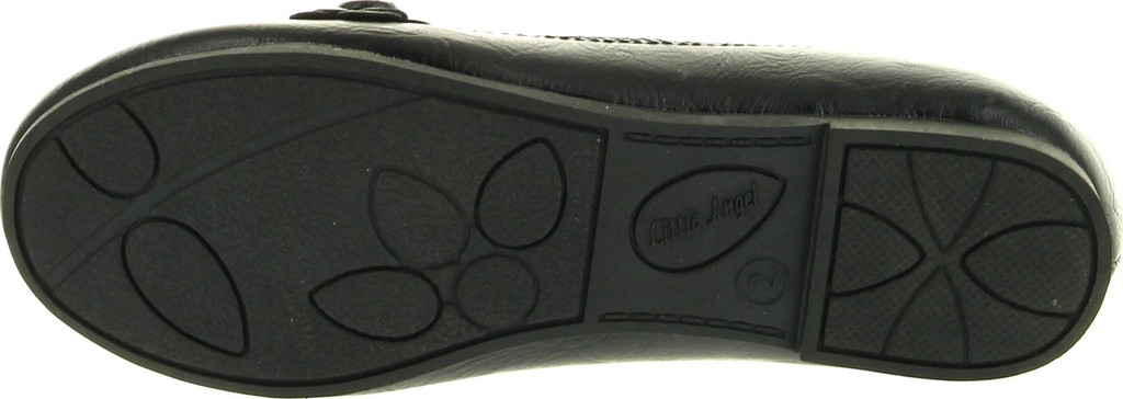 Little Angel Girls Britt-709E Leatherette Floral Mary Jane Strap Ballerina Flats