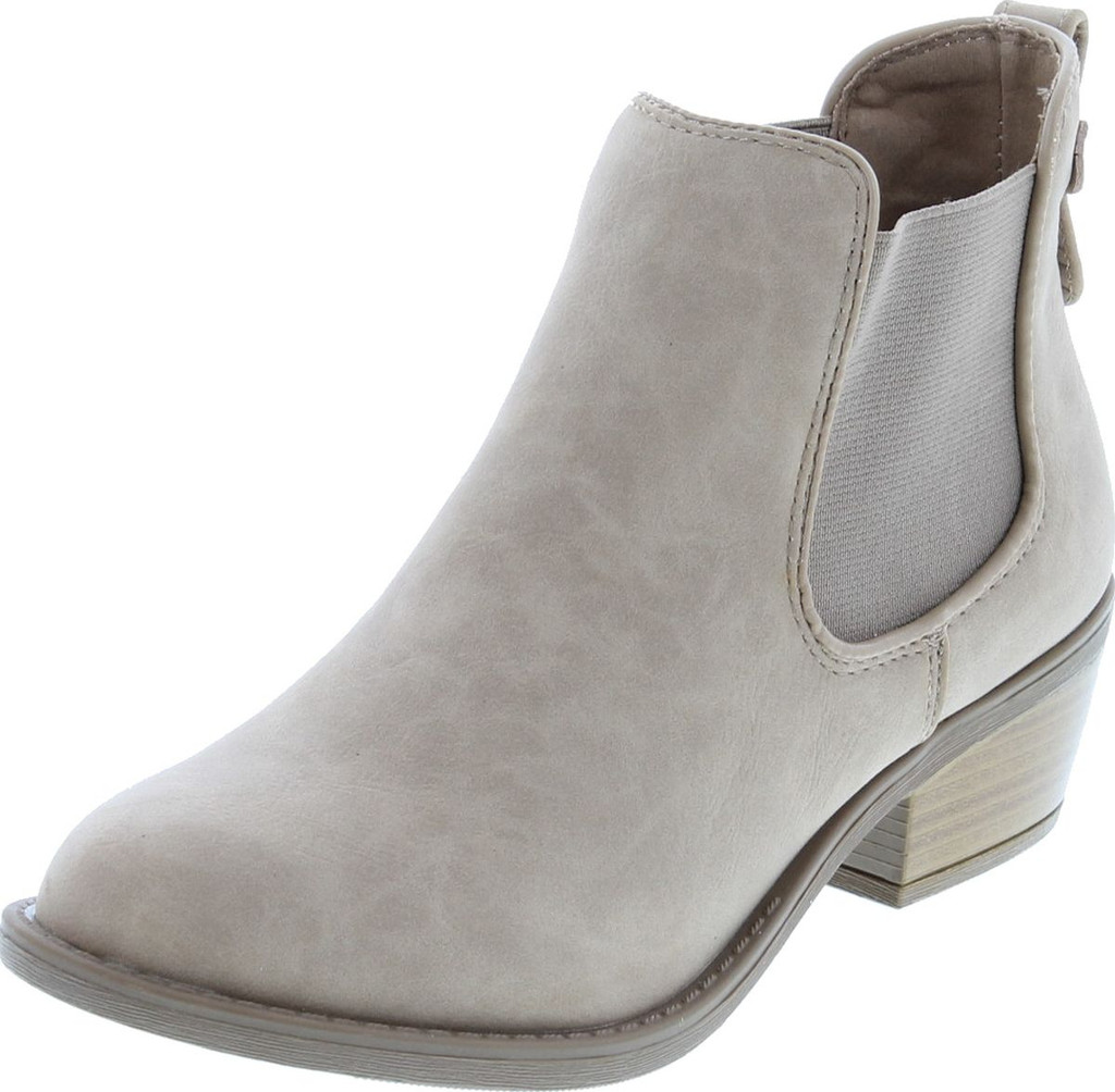 Soda Women's Chelsea Faux Leather Elastic Side Panel Ankle Boots