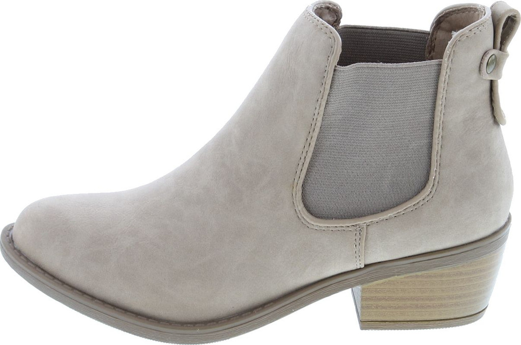 Soda Women's Chelsea Faux Leather Elastic Side Panel Ankle Boots