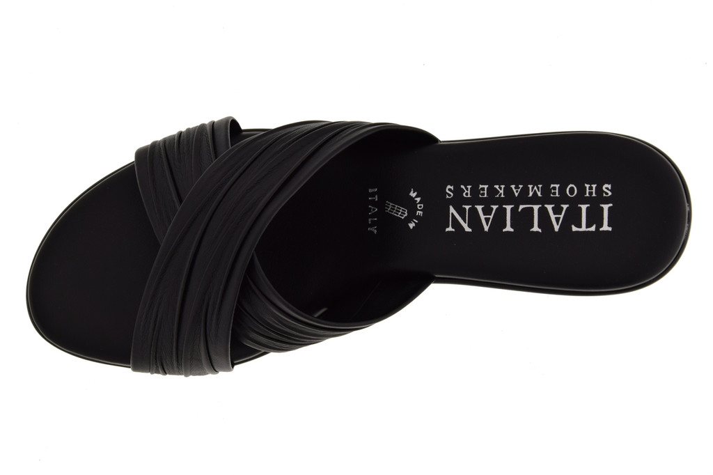 Italian Shoemakers Womens Kenny Criss Cross Fashion Wedge Sandals Made In Italy