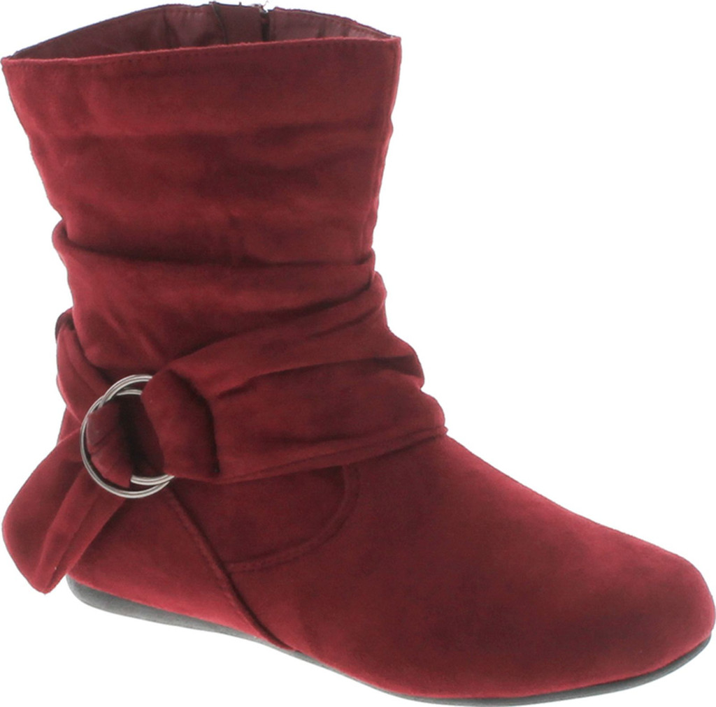 Static Footwear Selena-58 Women's Fashion Mid Calf Flat Heel Side Zipper Slouch Boots