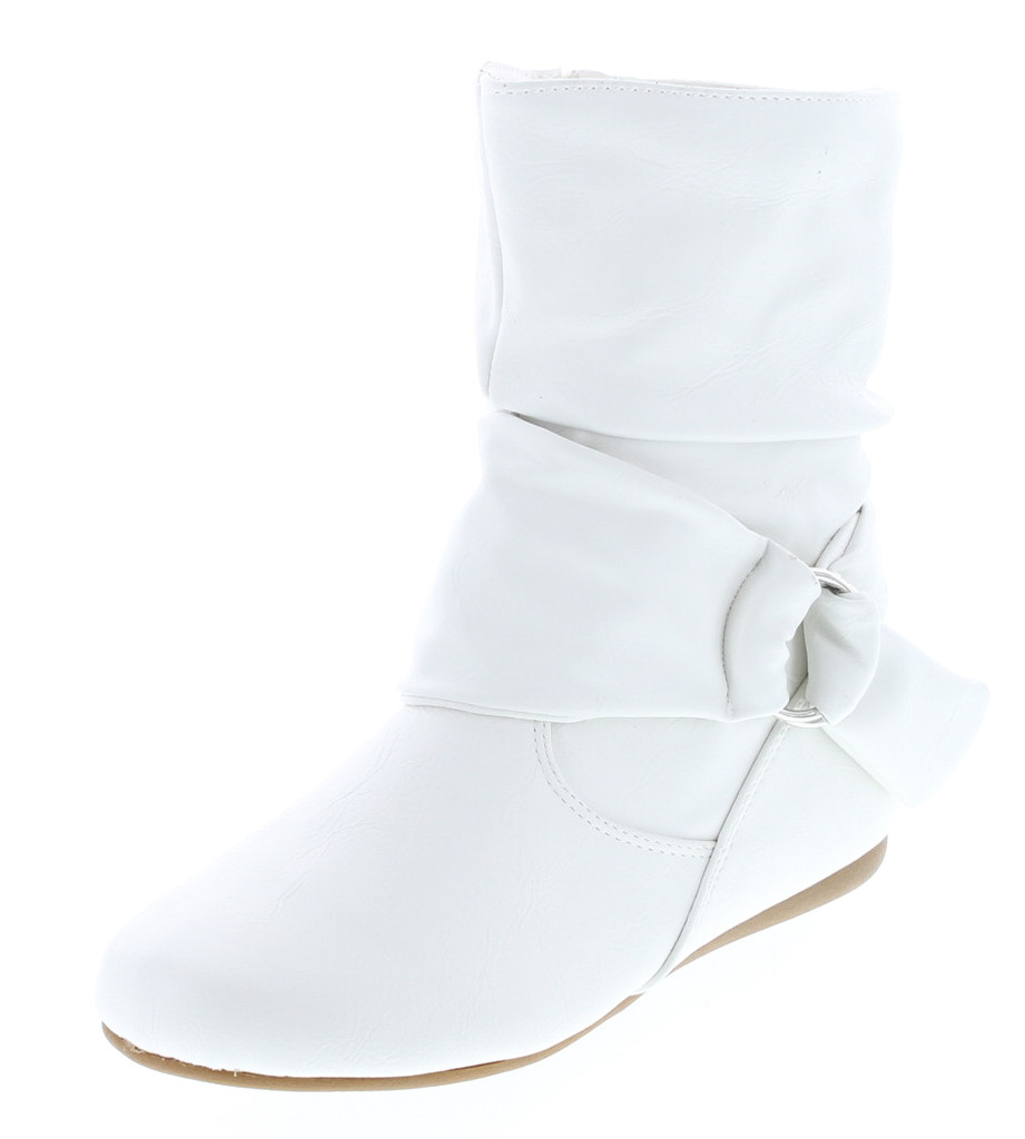 Static Footwear Selena-58 Women's Fashion Mid Calf Flat Heel Side Zipper Slouch Boots