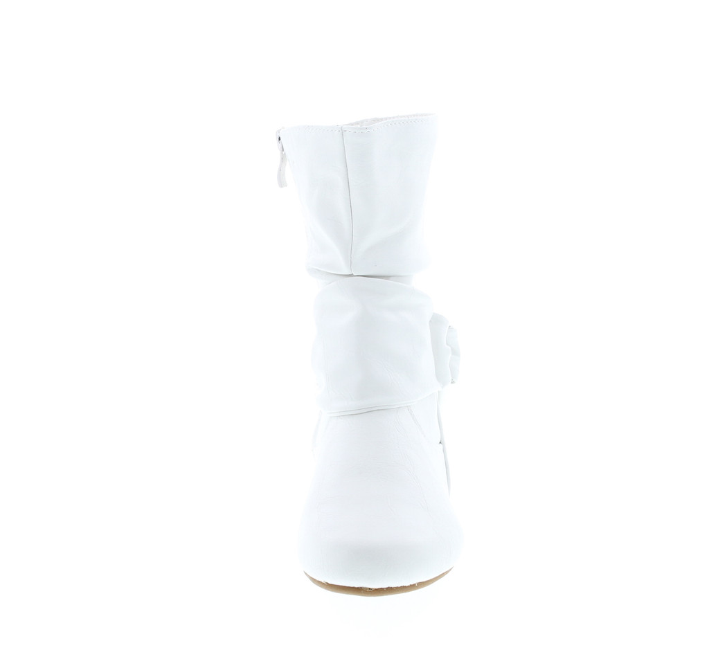 Static Footwear Selena-58 Women's Fashion Mid Calf Flat Heel Side Zipper Slouch Boots