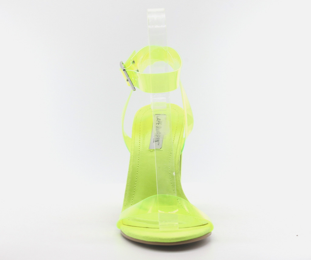 Cape Robbin Gen Women's Lucite Clear Strappy Block Chunky High Heel Open Peep Toe Sandal