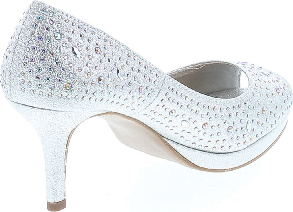 City Classified Frank Comfort Soft Foam Peep Toe Glitter Rhinestones, High Heel Dress Pump