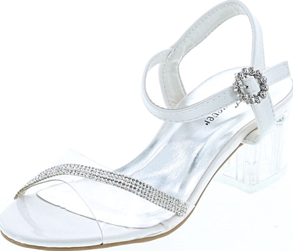 Forever Womens Sui-08 Lucite Clear Strappy Block Chunky High Heel Open Peep Toe Sandal
