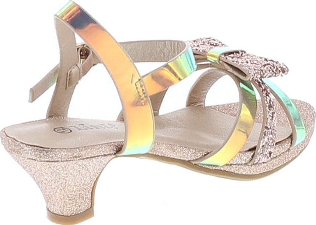 Link Smart-79K Girl's Glitter Bow Strap Buckle Platform Wrapped Heel Sandals