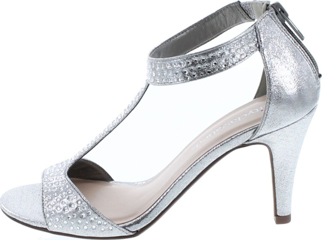 City Classified Womens Formal Evening Party Lace Ankle T-Strap Peep Toe Stiletto High Heel Pumps