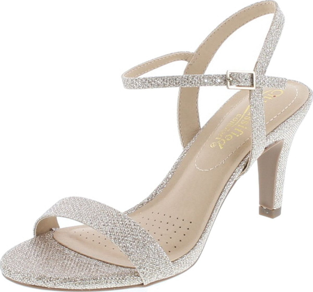 City Classified Womens Formal Evening Party Lace Ankle Strap Peep Toe Stiletto High Heel Pumps